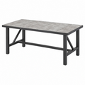 Gartentisch 180 x 90 x 75 cm mit Keramikplatte grau Metallgestell für Terrasse im Industriestil