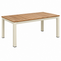 Gartentisch 200 x 100 x 75 cm Holz Metall Braun Beige rechteckig für den Außenbereich