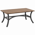 Gartentisch 150 x 90 x 75 cm Holz Braun Metallgestell Schwarz Rechteckig