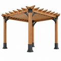 Holz Pergola 300 x 300 x 240 cm Braun mit offenem Lattendach für Garten