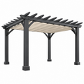 Pergola 300 x 300 x 230 cm Metall Anthrazit mit Textildach