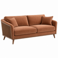 2-Sitzer Sofa 180 x 85 x 82 cm Braun Textil und Holz - Wohnzimmer Retro-Stil
