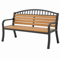 Gartenbank 122 x 63 x 90 cm aus Holz und Metall Braun Schwarz mit Rückenlehne